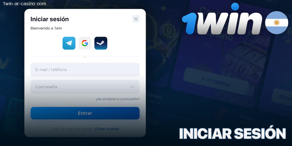 Inicie sesión en el sitio web de 1Win
