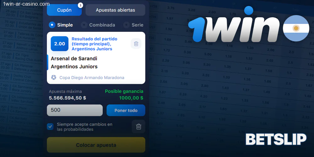 Betslip en 1Win