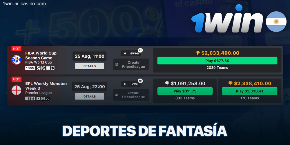 Deportes de fantasía en 1Win